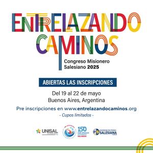 Afiche del Congreso Misionero Salesiano Americano “Entrelazando Caminos”